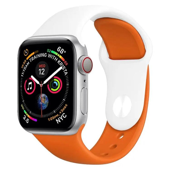 Silicone Watch Band For Apple Watch 42mm Two Tone Blue Pink