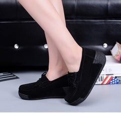 Suede Casual Wedge Muffin Shoes with Tassels for Women