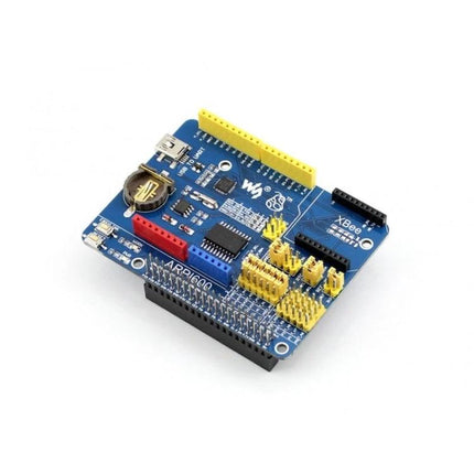 Waveshare Adapter Board for Arduino and Raspberry Pi Compatibility - blue ARPI600 board with Arduino shield headers and XBee socket