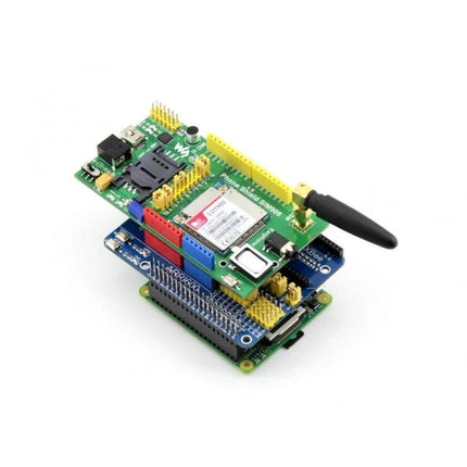 Waveshare Adapter Board for Arduino and Raspberry Pi Compatibility with XBee antenna and stacked shields for IoT prototyping