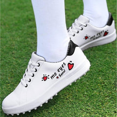 PGM Women's Soft Microfiber Golf Sneakers with Breathable Wild Print