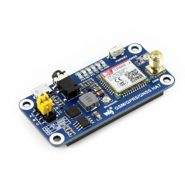 Waveshare Raspberry Pi HAT for Wireless Connectivity with SIM868 GSM GPRS GNSS Bluetooth module for IoT tracking and remote monitoring