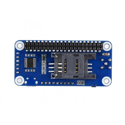 Waveshare NB-IoT HAT for Raspberry Pi Wireless Projects in Europe and Asia compact SIM7020E expansion board showing SIM card slot and 40-pin header