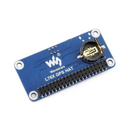 Waveshare Multi-GNSS HAT for Raspberry Pi Positioning - compact blue GPS HAT with coin cell backup and 40-pin header for vehicle tracking and GIS mapping