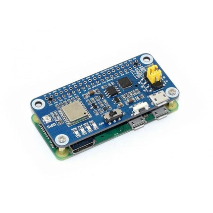 Waveshare Multi-GNSS HAT for Raspberry Pi Positioning compact blue GNSS module mounted on Raspberry Pi Zero for accurate GPS BDS QZSS tracking