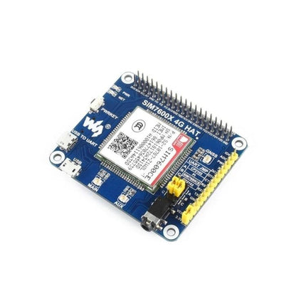 Waveshare 4G HAT for Raspberry Pi Internet Connectivity compact SIM7600A-H module providing 4G and GNSS for IoT, remote monitoring and vehicle tracking