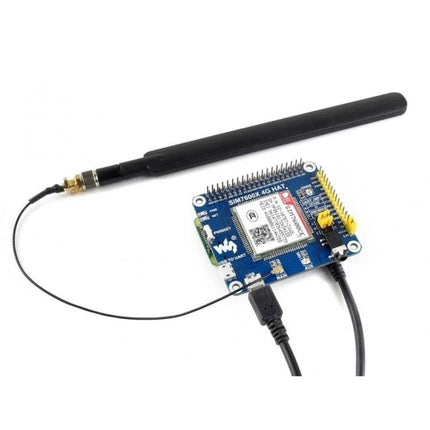 Waveshare 4G HAT for Raspberry Pi Internet Connectivity compact SIM7600A-H module with antenna for IoT GNSS vehicle tracking