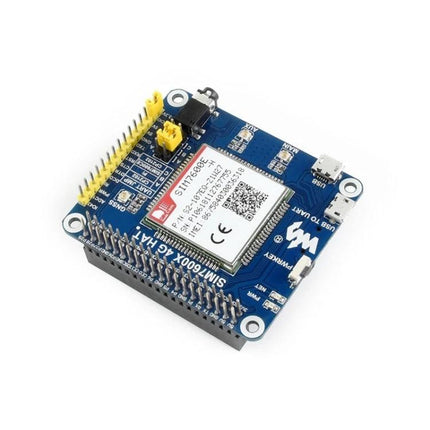 Waveshare 4G/3G HAT for Raspberry Pi Connectivity in Europe and Asia - SIM7600E-H module on blue HAT for IoT, GNSS, SMS and data