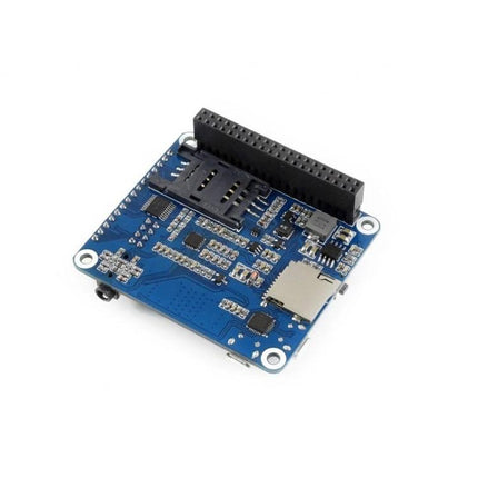 Waveshare 4G/3G HAT for Raspberry Pi Connectivity in Europe and Asia - blue HAT with SIM card slot, microSD and 40-pin GPIO connector for IoT and GNSS projects