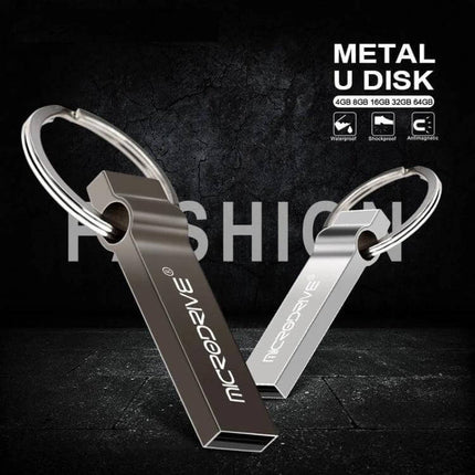 Portable MicroDrive 4GB Metal Keychain USB Storage Drive - compact metal keychain USB for phones, laptops and file transfer