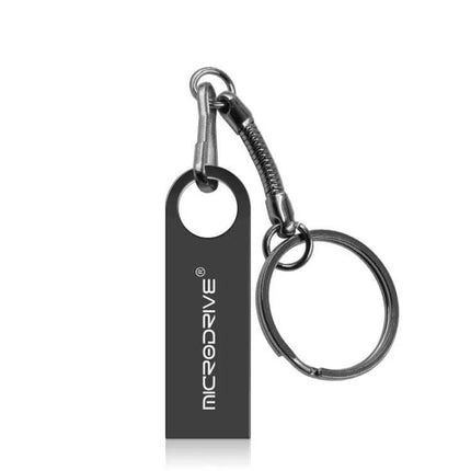 MicroDrive 16GB USB Flash Drive for File Storage and Transfer slim metal keyring black for portable file backup and quick transfers