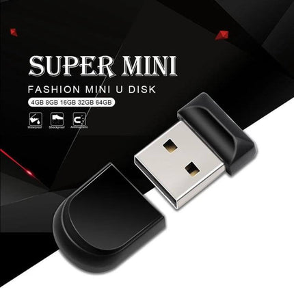 MicroDrive 32GB Mini USB Flash Drive for Everyday Storage - compact black super mini USB for photos, documents, music, students and professionals