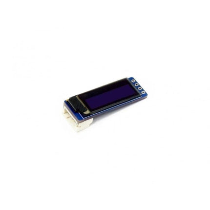 Waveshare 0.91 Inch OLED Display for Compact Electronic Projects showing compact blue module with connector and 0.91 inch screen