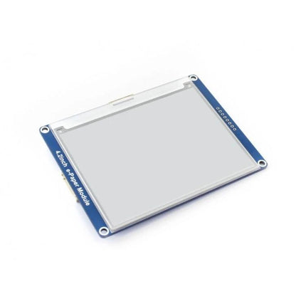Waveshare 4.2 Inch E-Ink Display for Everyday Shelf Signage showing 400x300 SPI e-ink module with embedded controller, ideal low-power shelf labels