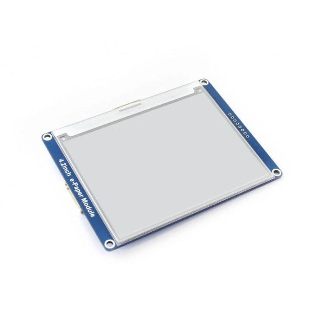 Waveshare 4.2 Inch E-Ink Display for Everyday Shelf Signage showing 400x300 SPI e-ink module with embedded controller, ideal low-power shelf labels