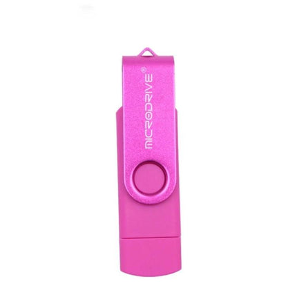 Compact 32GB USB Drive for Phone and Computer File Transfer - pink rotating dual-use plug-and-play USB flash drive