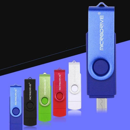 Compact 32GB USB Drive for Phone and Computer File Transfer - dual-use rotating 32GB drive for quick phone-to-laptop transfers
