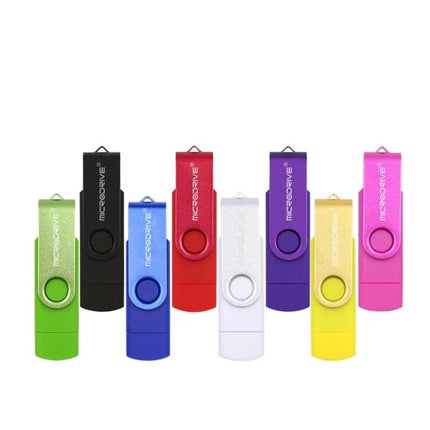 Compact 32GB USB Drive for Phone and Computer File Transfer - colorful rotating dual-use USB sticks for phone and laptop file transfer, 32GB