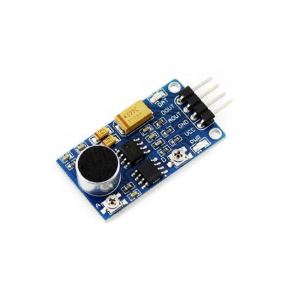Waveshare Sound Sensor for Ambient Detection and Audio Tasks - compact module with LM386 amplifier on PCB for sound-triggered smart home and DIY projects