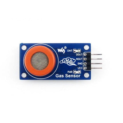 Waveshare Gas Sensor for Alcohol and Ethanol Detection in Air - small blue module with orange sensor mesh and 4-pin header