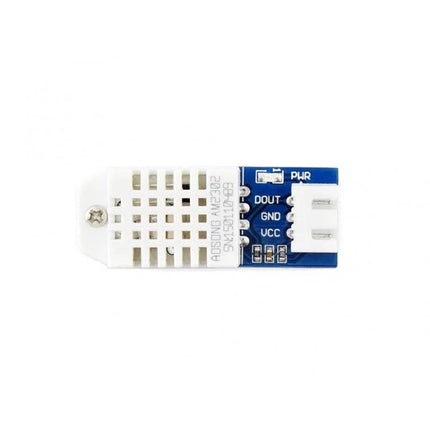 Waveshare DHT22 Sensor for Ambient Temperature and Humidity Monitoring - calibrated digital DHT22 module showing DOUT, GND, VCC pins