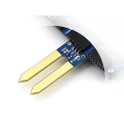 Waveshare Soil Moisture Sensor for Garden Auto Watering Systems showing fork-style probes for accurate soil moisture detection