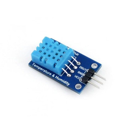 Waveshare Digital Sensor for Measuring Temperature and Humidity Levels compact DHT11 module on PCB with three-pin header