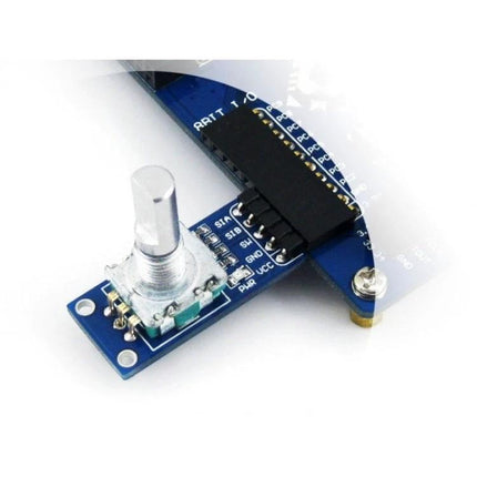 Waveshare Rotation Sensor for Detecting Clockwise and Anti-Clockwise Rotations compact PCB with rotary encoder, shaft and connector for industrial positioning