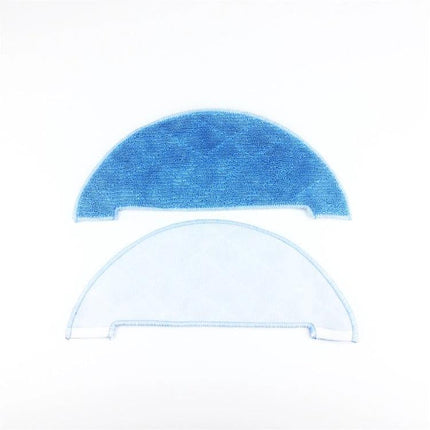 ILIFE A4 Robot Replacement Side Brushes, Rags, and Filters Kit microfiber mop rags (blue and white) replacement pads for robot vacuum maintenance