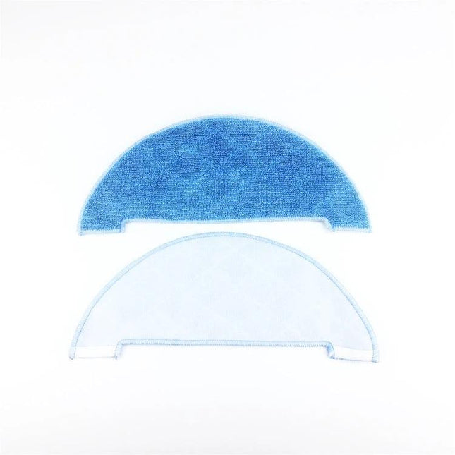 ILIFE A4 Robot Replacement Side Brushes, Rags, and Filters Kit microfiber mop rags (blue and white) replacement pads for robot vacuum maintenance