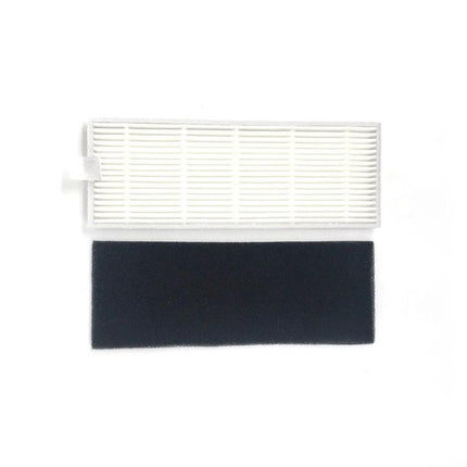 ILIFE A4 Robot Replacement Side Brushes, Rags, and Filters Kit - replacement white pleated HEPA and black foam filter set for maintenance