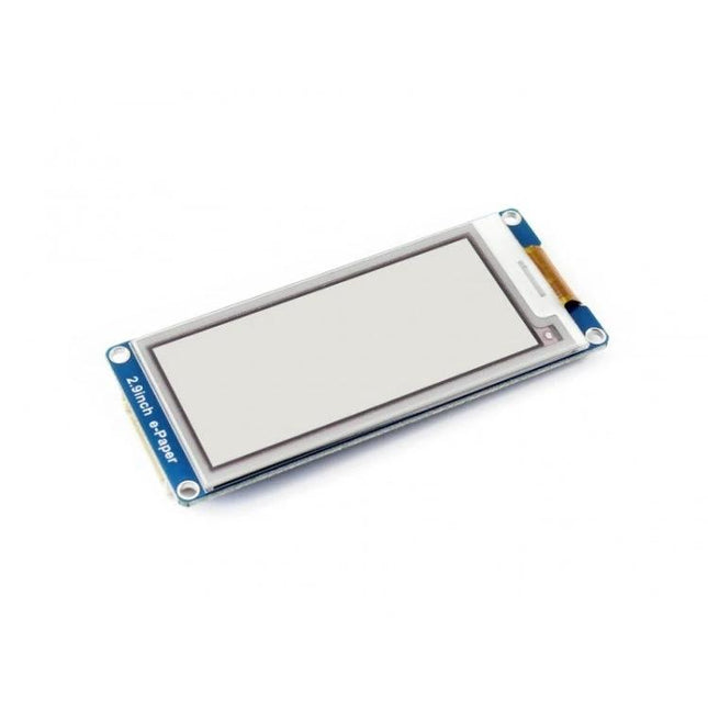Waveshare 2.9 Inch Three-Color E-Ink Display Module for Signs shown angled on white background, 296x128 red black white screen