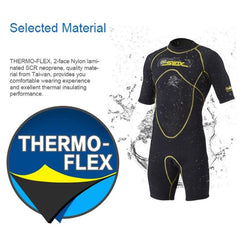 Men's 3mm Neoprene Super Elastic Short-sleeve One-piece Wetsuit with Y-splicing Design for Warmth and Durability