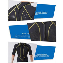 Men's 3mm Neoprene Super Elastic Short-sleeve One-piece Wetsuit with Y-splicing Design for Warmth and Durability