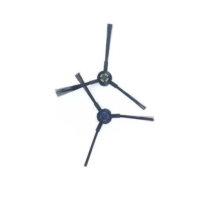 Pair of ILIFE Replacement Side Brushes for Robot Vacuums — two black three-armed side brushes compatible with ILIFE A9 A7 V8S series