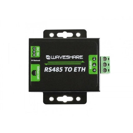 Waveshare RS485 to Ethernet Converter with US Plug Adapter - black RS485 to ETH bridge for industrial sensor and machine networking