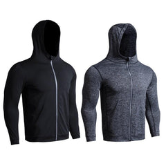 Men's Casual Hooded Sports Zipper Jacket - Grey XXL