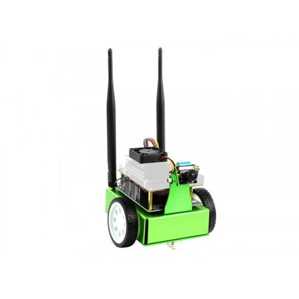 Waveshare JetBot AI Kit Accessories for Jetson Nano with US Plug small green two-wheel robot with camera, expansion board and antennas