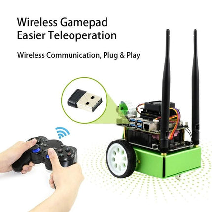 Waveshare JetBot AI Kit Accessories for Jetson Nano with US Plug wireless gamepad teleoperation kit with USB dongle and robot chassis