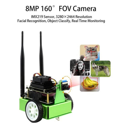 Waveshare JetBot AI Kit Accessories for Jetson Nano with US Plug 8MP 160° FOV camera robot with expansion board and motors