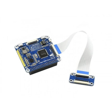 Waveshare 10.3 Inch Flexible E-Ink Display for Raspberry Pi HAT driver board with ribbon cable showing connectors and mounting holes