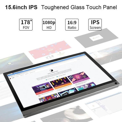 Waveshare 15.6-Inch Portable Touch Monitor for Raspberry Pi with 1920x1080 IPS capacitive touch, 16:9 second screen for coding and travel