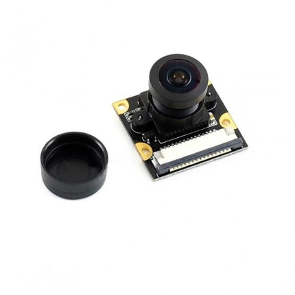 Waveshare IMX219 Camera with 160-Degree Field of View for Projects - 8MP wide-angle module with removable lens cap, ribbon connector