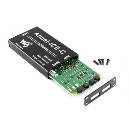 Original Atmel-ICE-C Development Tool for AVR and SAM Microcontrollers - aluminium enclosure debugger with PCB and connectors