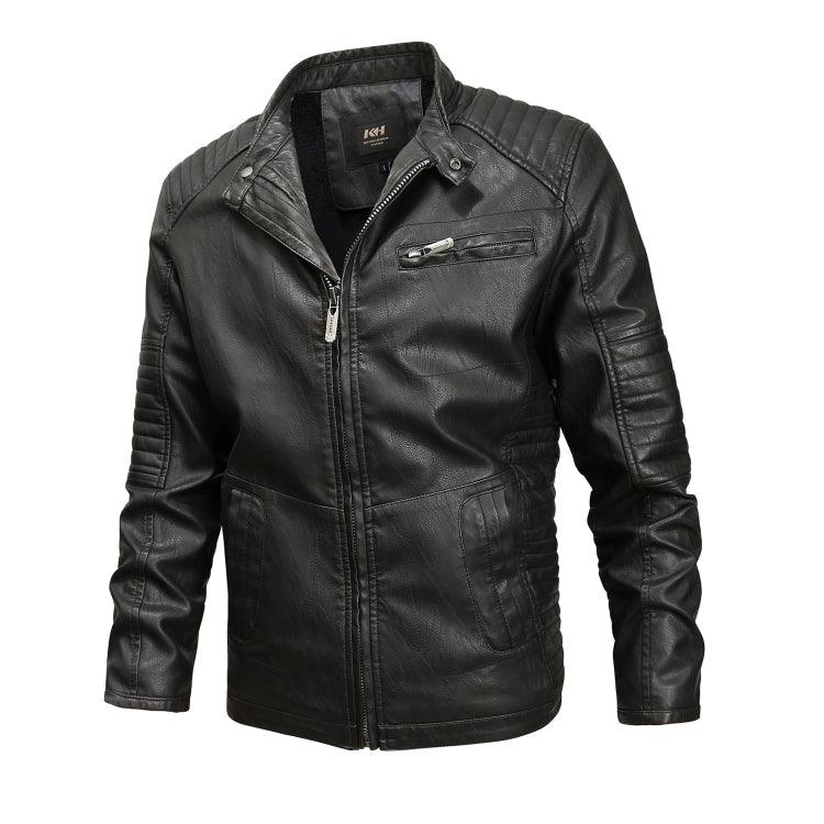 Stylish Men's PU Leather Jacket with Multi-Pockets