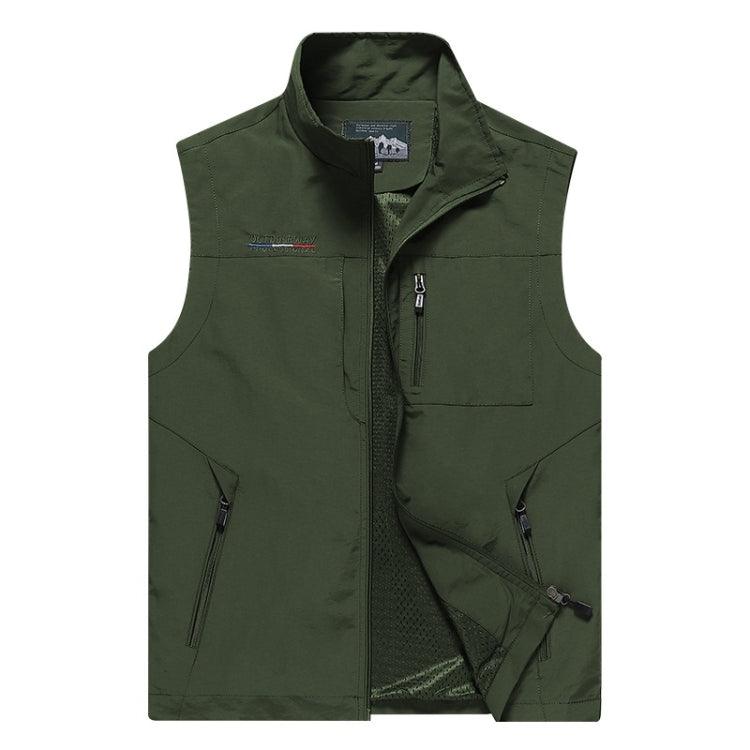 Men's Casual Sleeveless Multi-Pocket Vest with Stand Collar