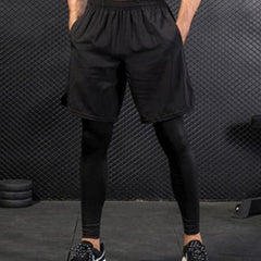 Quick-Dry Stretch Fitness Leisure Pants with Built-In Drawstring