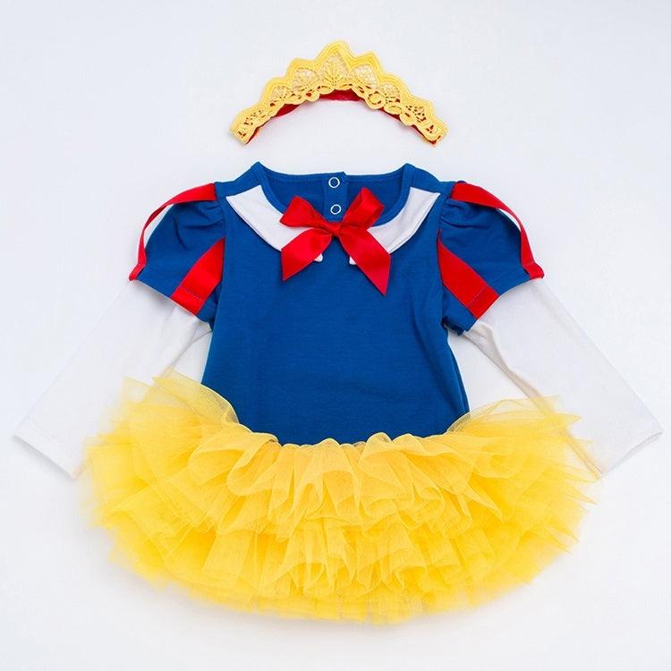 Vestido de princesa de manga larga, ropa para niños, falda de una pieza para bebés, traje de falda tutú