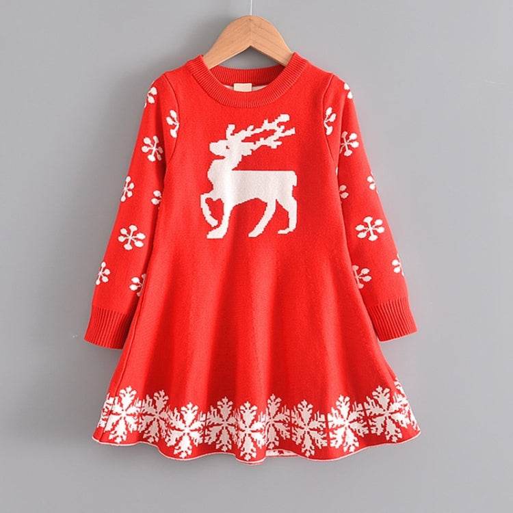 Christmas Children Padded Dress Sizes 100 to 140 Red Navy