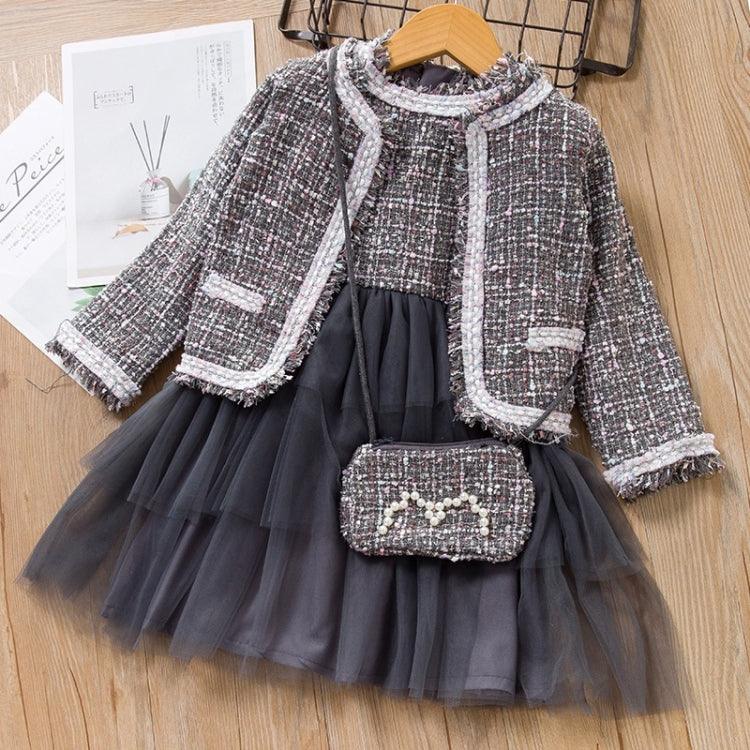 Elegant Three-Piece Princess Dress Set for Little Girls